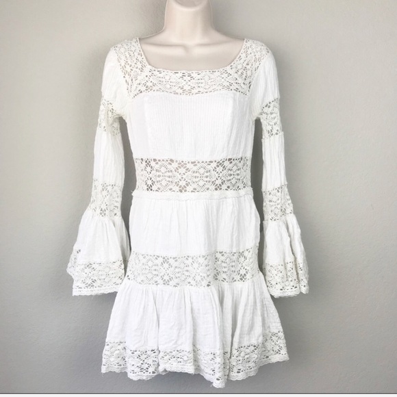 white cotton crochet dress